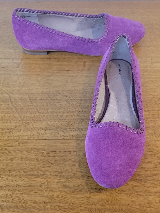 Lands' End Shoes - Lands' End Purple Suede Whipstitch Flats Womens Size 6½B